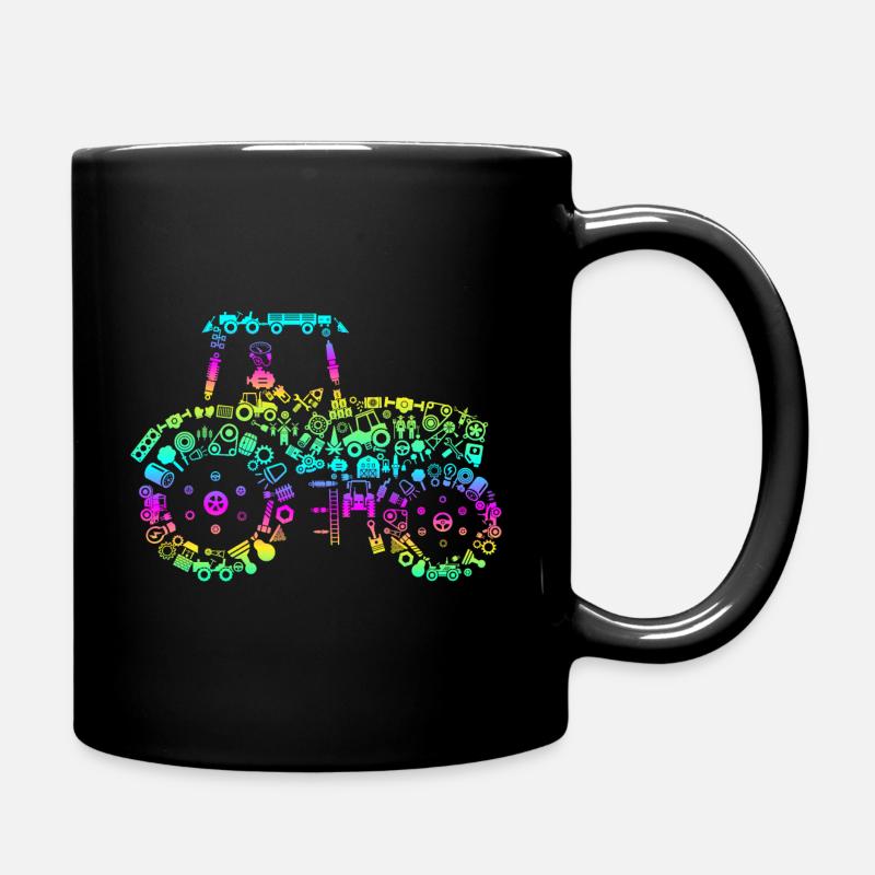 Traktor Icons - Tasse einfarbig - Schwarz