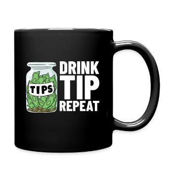 Barkeeper Trinkgeldgefäß Trinkgeld Kellner - Tasse einfarbig - Schwarz - Rechts