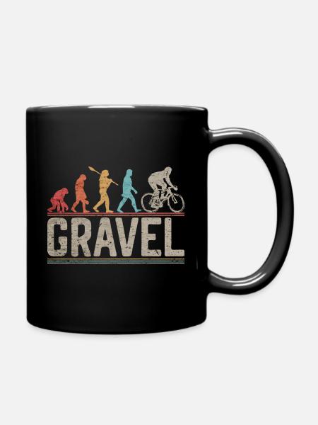 Fahren Sie Gravel Bike Evolution von Man Funny Bicycle - Tasse einfarbig - Schwarz