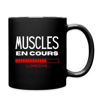 Humour musculation, muscu drôle muscles en cours - Mug uni - noir - Droite