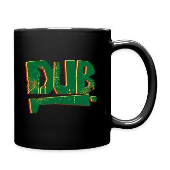 Dub Red Gold Green Heavy Bass Music Techno Reggae - Full Colour Mug - black - Right
