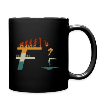 Turmspringer Evolution Wasserspringer Sprungturm - Tasse einfarbig - Schwarz - Rechts