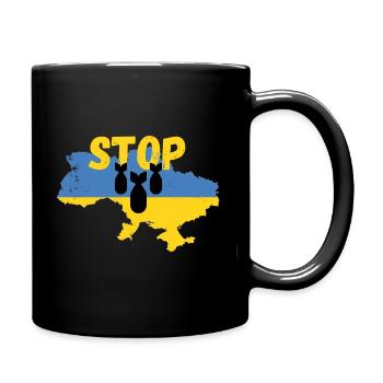 Ukraine stop war flag peace stop bomb - Mug uni - noir - Droite