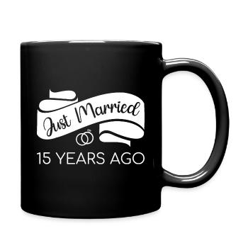 hat vor 15 Jahren geheiratet v - Tasse einfarbig - Schwarz - Rechts