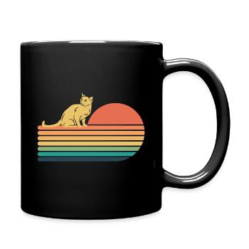 Chat Bleu Russe Rétro Vintage - Mug uni - noir - Droite