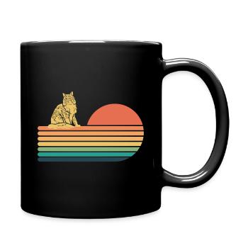 Maine Coon Katze Retro Vintage - Tasse einfarbig - Schwarz - Rechts