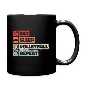 Manger Dormir Volleyball Répéter Sports Club Rétro - Mug uni - noir - Droite