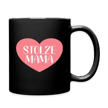 Stolze Mama - Tasse einfarbig - Schwarz - Rechts