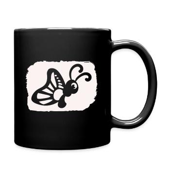 lustiger Schmetterling - Naturschutz Umwelt Klima - Tasse einfarbig - Schwarz - Rechts
