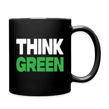Think Green - Tasse einfarbig - Schwarz - Rechts