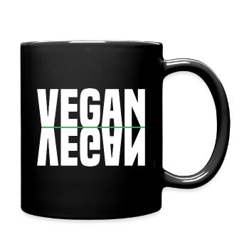 Vegan Gespiegelt - Tasse einfarbig - Schwarz - Rechts