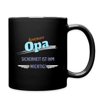 Opa Sheriff Großvater Geschenkidee Opi - Tasse einfarbig - Schwarz - Rechts