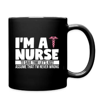 Infirmière infirmière Pour gagner du temps, - Mug uni - noir - Droite