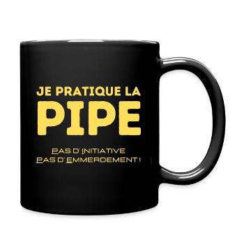 Je pratique la pipe - Mug uni - noir - Droite