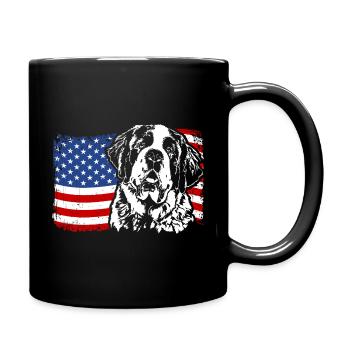 ST. BERNARDS Amérique Flag Chiens Chien Wilsigns - Mug uni - noir - Droite