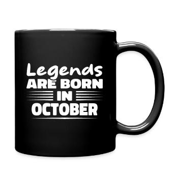 Legenden werden im Oktober geboren - Tasse einfarbig - Schwarz - Rechts