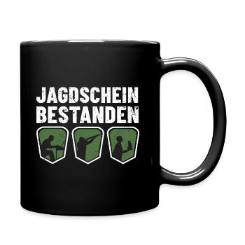 Jagdschein - Tasse einfarbig - Schwarz - Rechts