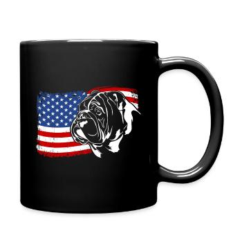 Bouledogue anglais Amérique Flag Dogs Wilsigns - Mug uni - noir - Droite
