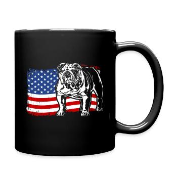 Bouledogue anglais Amérique Flag Dogs Wilsigns - Mug uni - noir - Droite