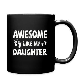 Génial comme ma fille avec des empreintes de pas - Mug uni - noir - Droite