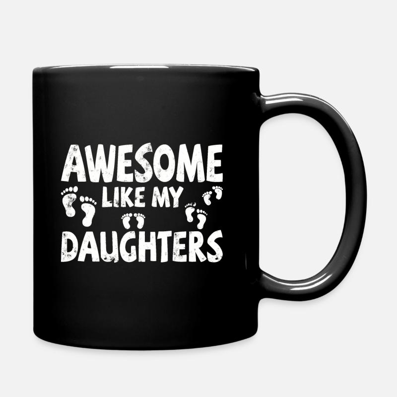 Génial comme mes 3 filles avec des empreintes de pas - Mug uni - noir