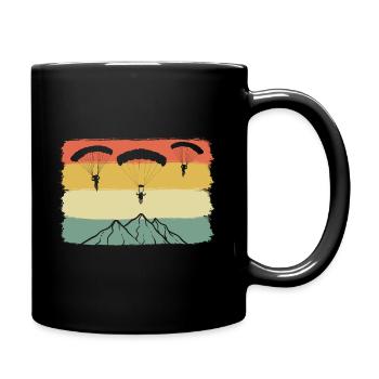 Paragliding Mountains Paraglider - Full Colour Mug - black - Right