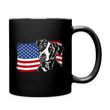 Jack Russell Terrier America Flag Dogs Wilsigns - Full Colour Mug - black - Right