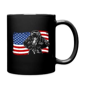 Pudel Amerika Fahne Hund Hunde Wilsigns - Tasse einfarbig - Schwarz - Rechts