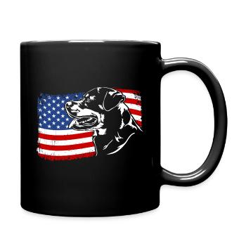 Rottweiler America Flag Dog Dogs Wilsigns - Full Colour Mug - black - Right