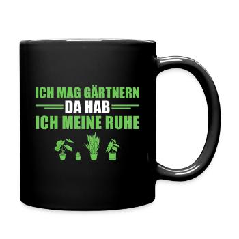 Hobbygärtner Schrebergarten Ich mag Gärtnern - Tasse einfarbig - Schwarz - Rechts