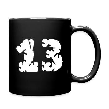 13 Zahl Trikot - Tasse einfarbig - Schwarz - Rechts