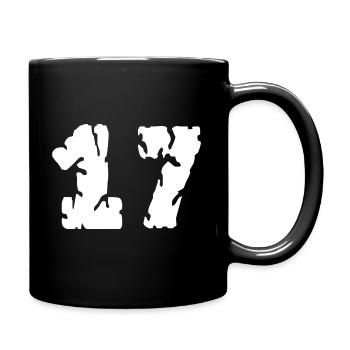 17 Zahl Trikot - Tasse einfarbig - Schwarz - Rechts