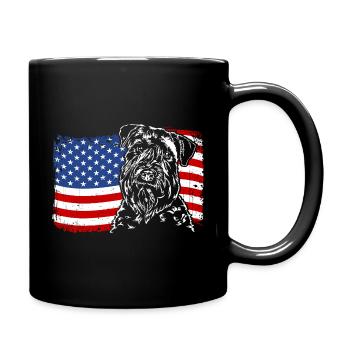 Irish Soft Coated Wheaten Terrier America Flag - Full Colour Mug - black - Right
