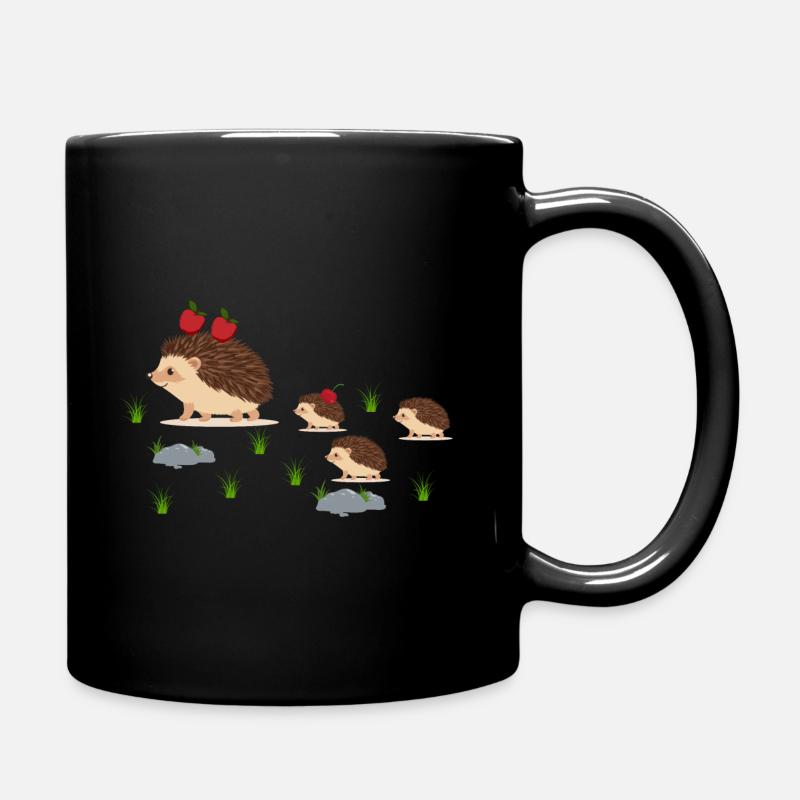 Eine Igelfamilie. - Tasse einfarbig - Schwarz