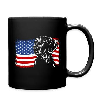 Weimaraner Amérique Flag Chiens Chiens de chasse Wilsigns - Mug uni - noir - Droite