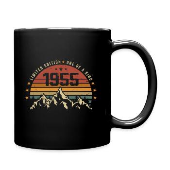 Born in 1955 - Vintage Birthday Gift 1955 - Full Colour Mug - black - Right