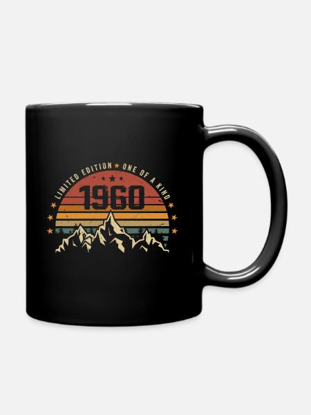 Jahrgang 1960 - Vintage Geburtstagsgeschenk 1960 - Tasse einfarbig - Schwarz