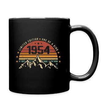 Born in 1954 - Vintage Birthday Gift 1954 - Full Colour Mug - black - Right