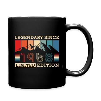 Retro Geboren in Jahrgang 1968 Geburtstag Berge - Tasse einfarbig - Schwarz - Rechts