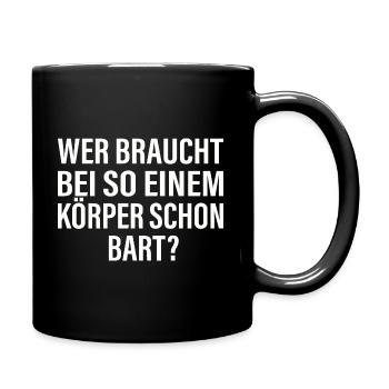 Bartträger Geschenk Rasierter Mann Geschenk Papa - Tasse einfarbig - Schwarz - Rechts