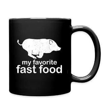pork meat - my favorite fast food - Tasse einfarbig - Schwarz - Rechts