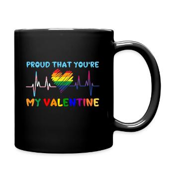 Saint-Valentin Lgbt 14 février Gay Lesbienne ECG - Mug uni - noir - Droite