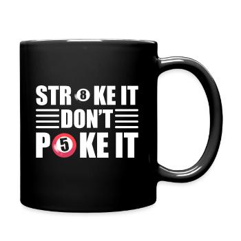 Lustiger Billard Poolspieler - Tasse einfarbig - Schwarz - Rechts