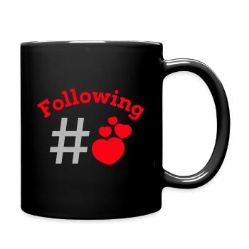 hashtag love - Full Colour Mug - black - Right