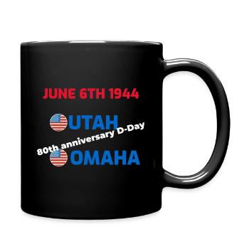 D-Day American 80th anniversary design - Full Colour Mug - black - Right