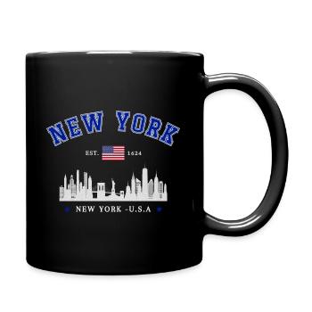 New York Skyline Est 1624 - Full Colour Mug - black - Right