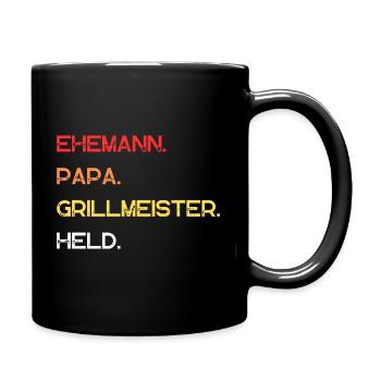 Husband dad grill master hero cool gift idea - Full Colour Mug - black - Right