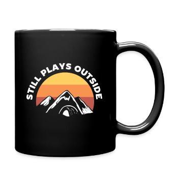 Still Plays Outside Bergführer - Tasse einfarbig - Schwarz - Rechts