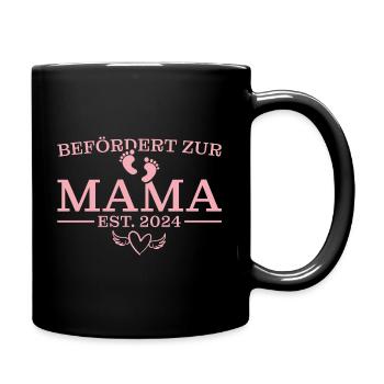 Mama 2024 Werdende Mutter Geschenk - Tasse einfarbig - Schwarz - Rechts