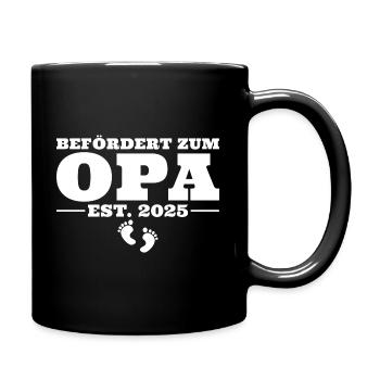 Werdender Opa 2025 Babyparty - Tasse einfarbig - Schwarz - Rechts